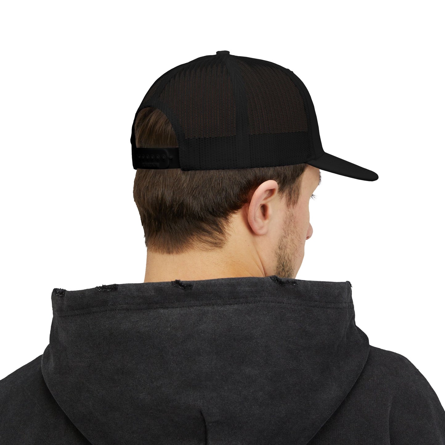 Buffalo Head Snapback Trucker Cap — Minimal Outline Bison Logo Hat